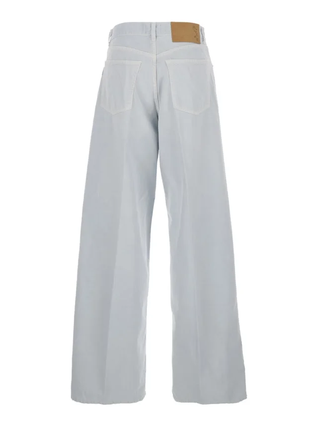 HAIKURE Gray Jeans with Belt Loops and Logo Patch on the Back in Denim Woman in Grey, photo 3 of 6 from Gaudenzi Boutique