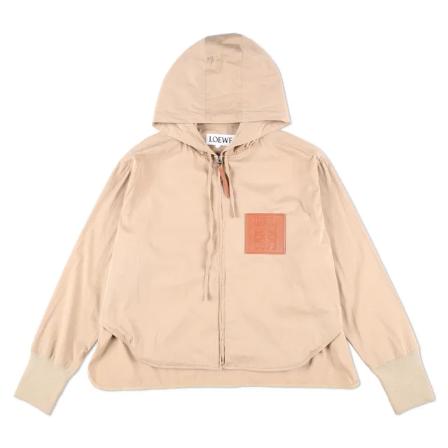 Loewe Anagram-Patch Cotton-Blend Hooded Jacket in Calfskin from HEWI