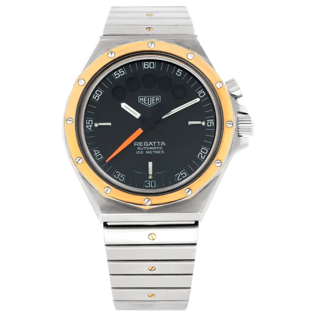 TAG Heuer Vintage "Regatta" 38mm in Stainless Steel, Yellow Gold from Gray And Sons