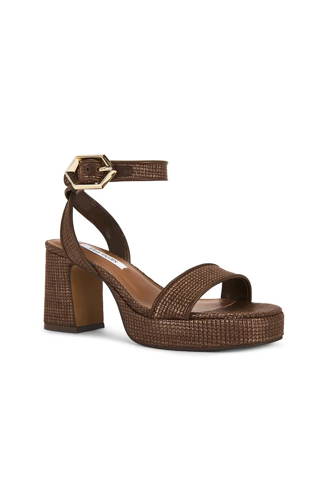 Steve Madden Elida Sandal in Brown Raffia, photo 2 of 5 from REVOLVE (Canada)