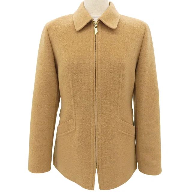 Burberry Nova Check Lined Stand Collar Jacket #7 Beige in Beige Wool from VINTAGE QOO TOKYO