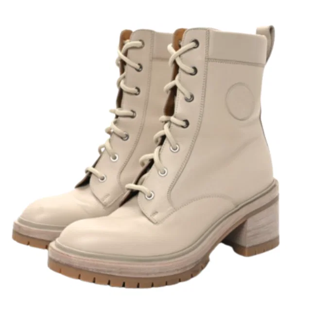Hermès Blush Bridge Calfskin Leather Ankle Boots in Pink Calfskin from HEWI