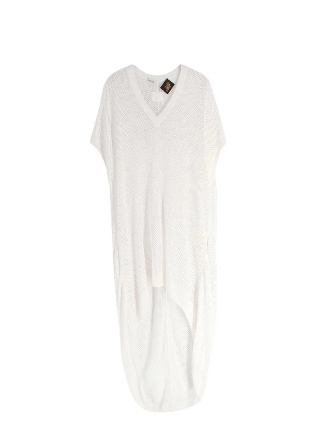 Loewe x Paulas Ibiza White Cotton Fishnet Dress in White from HEWI