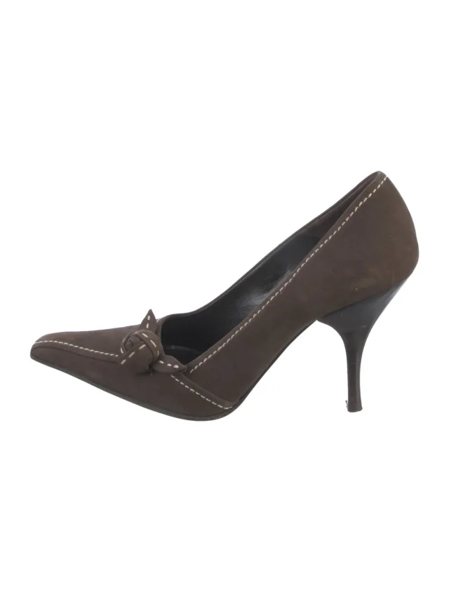 Prada Suede Pumps in brown|red Suede from The RealReal