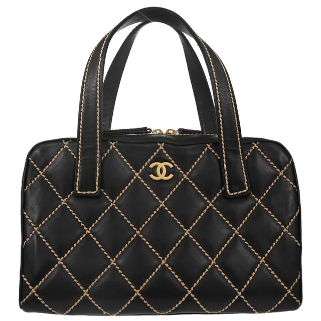 Chanel 2006-2008 Black Calfskin Wild Stitch Handbag in Black Calfskin from AMORE Vintage Tokyo