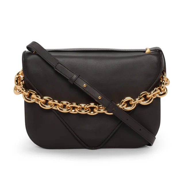 Bottega Veneta Large Mount Bag in Dark Brown Calfskin from Blue Spinach