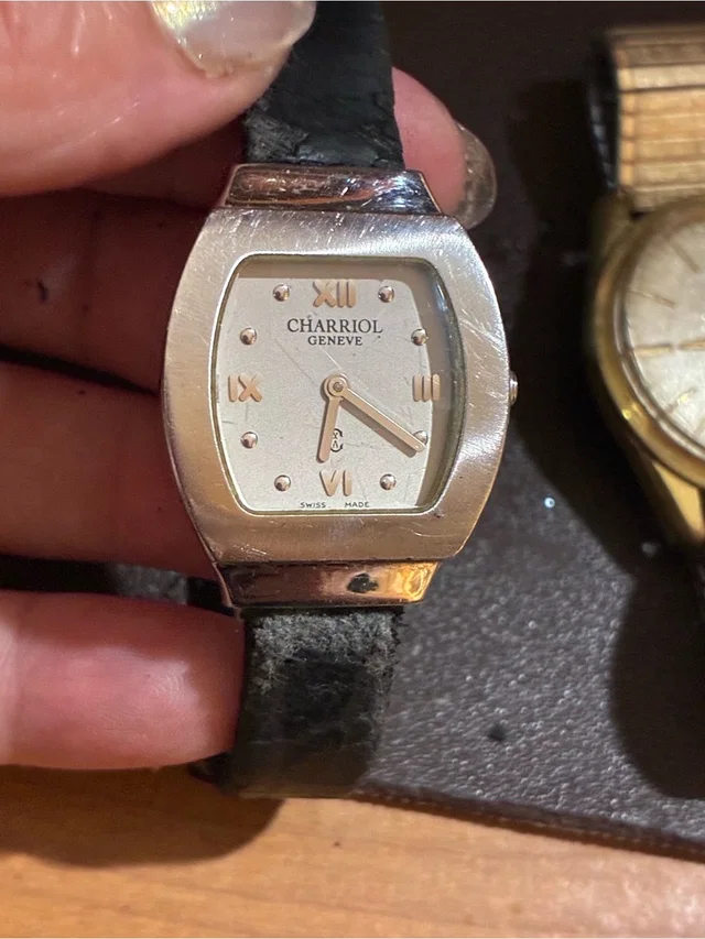 Charriol Silver-Tone Geneve Watch With Black Strap in gray|silver|black Leather from Poshmark, photo 1 of 1