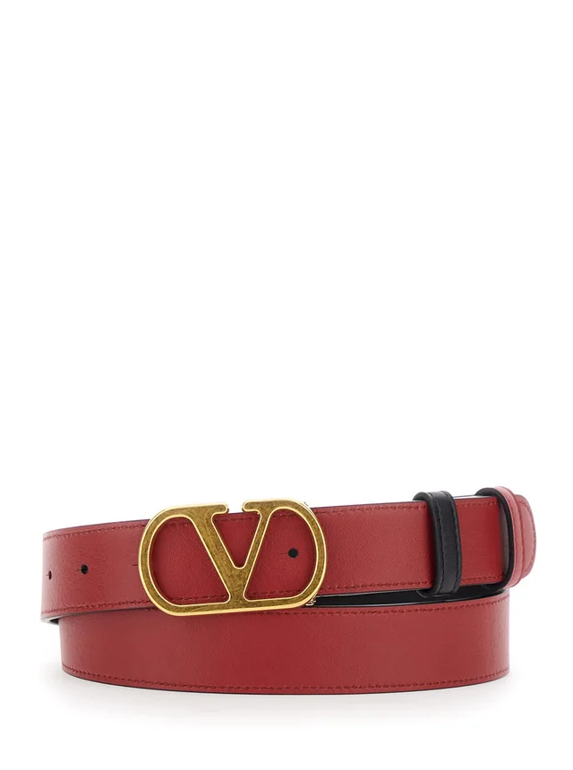Valentino garavani Black Reversible Belt with VLogo Buckle in Leather Woman in Black 100% Calf, photo 8 of 8 from Gaudenzi Boutique