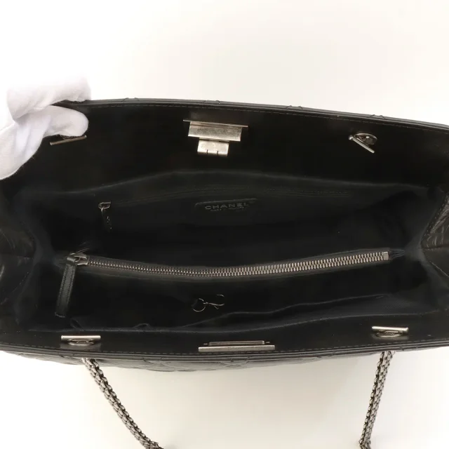 Chanel 2.55 Chain Shoulder Bag, Black, circa 2013 in Black Leather from VINTAGE QOO TOKYO, photo 5 of 11