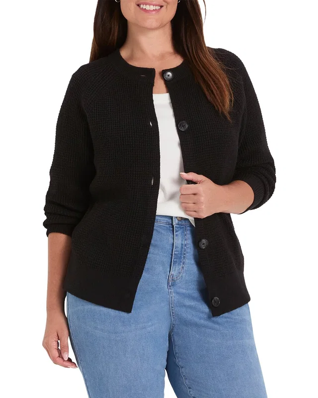 NIC+ZOE Plus Waffle Cardigan, image 1 of 1 from Gilt