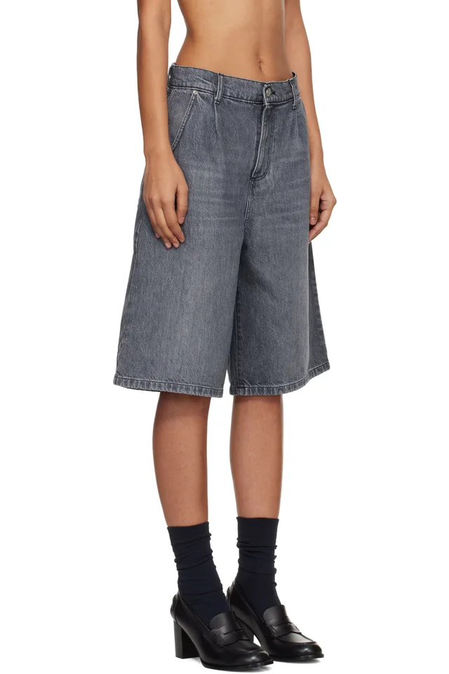 mfpen Gray Rivet Denim Shorts, photo 2 of 4 from SSENSE