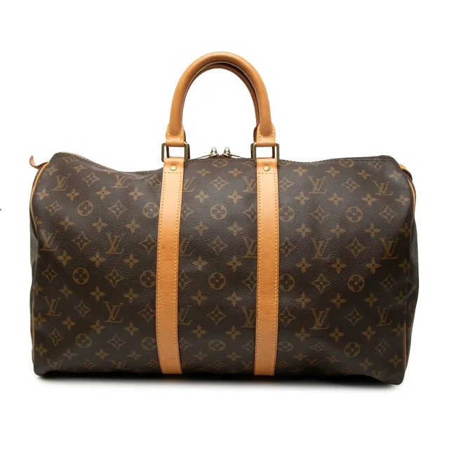 Brown Louis Vuitton Monogram Keepall 45 Travel Bag in Brown Coated canvas from Designer Revival, photo 1 of 1
