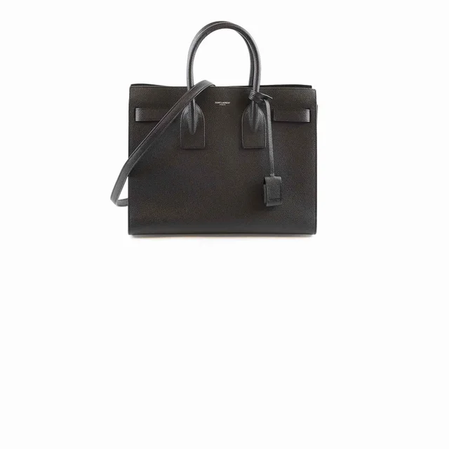 Saint Laurent Sac De Jour Small Black Grained Leather in Black Caviar leather from The Purse Affair