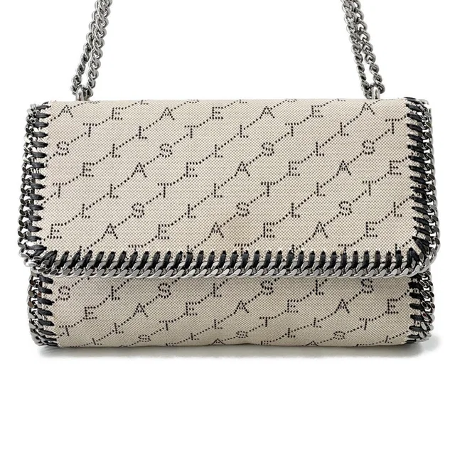 Stella McCartney Falabella Logo ChainShoulder Bag Beige455128 Canvas in Canvas from GALLERY RARE