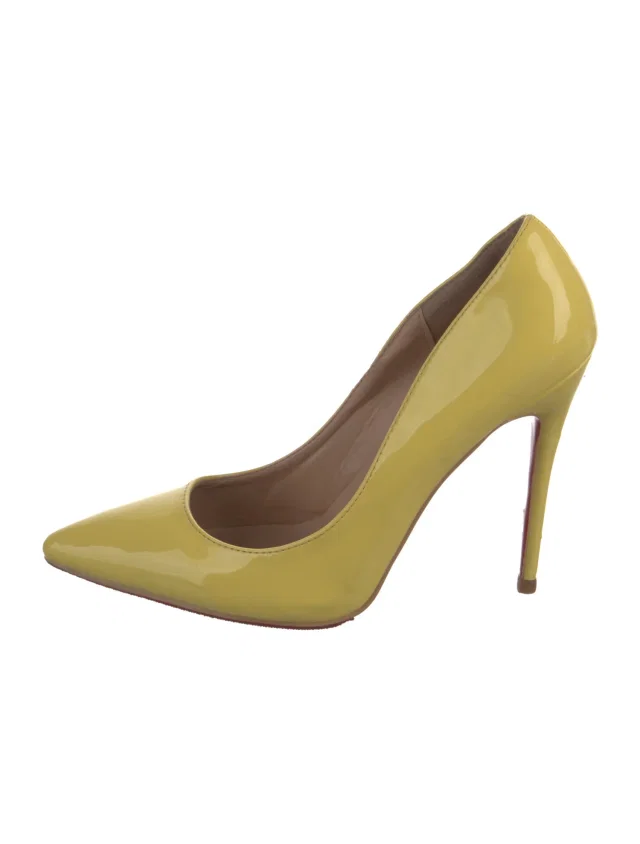 Christian Louboutin Patent Leather Pumps in yellow Patent leather from The RealReal