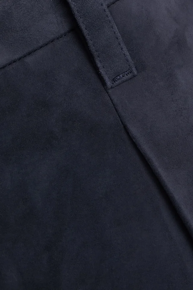 Brunello Cucinelli Suede Tapered Pants in Navy, photo 4 of 4 from THE OUTNET