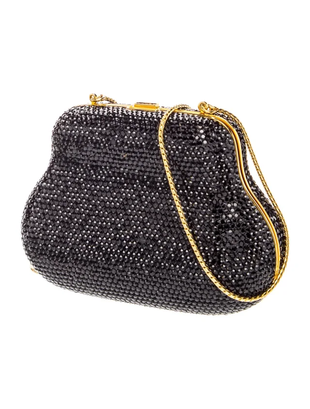 Judith Leiber Crystal Minaudière in black Leather from The RealReal, photo 3 of 6