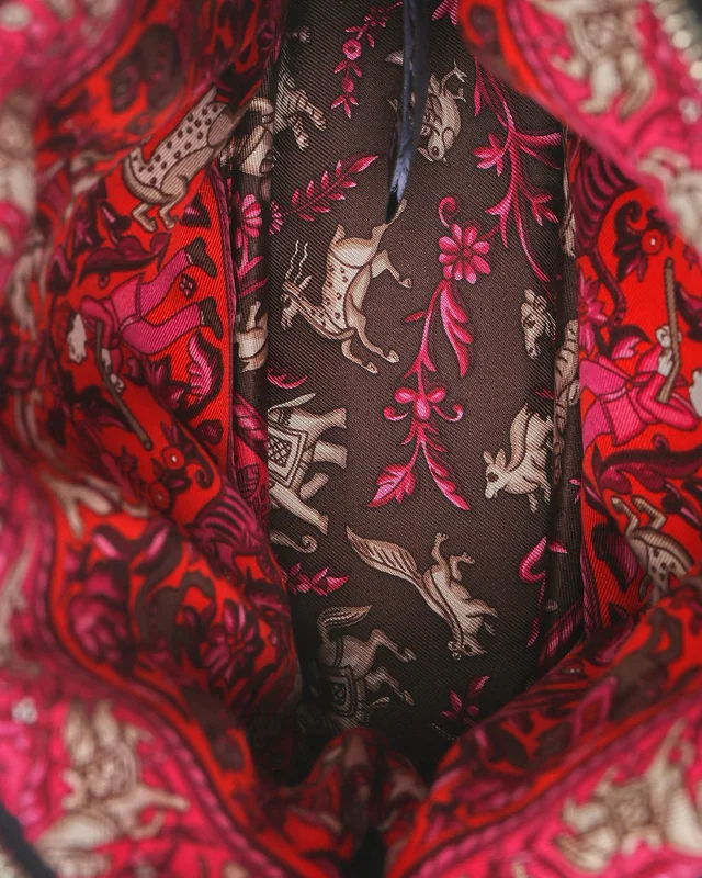 Hermès Felt Bolide 20 Cosmetic Pouch in Silk from A Retro Tale, photo 4 of 4