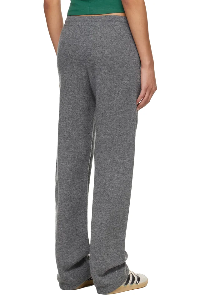 Sporty & Rich Gray Heritage Yankees Serif Cashmere Lounge Pants, photo 3 of 4 from SSENSE