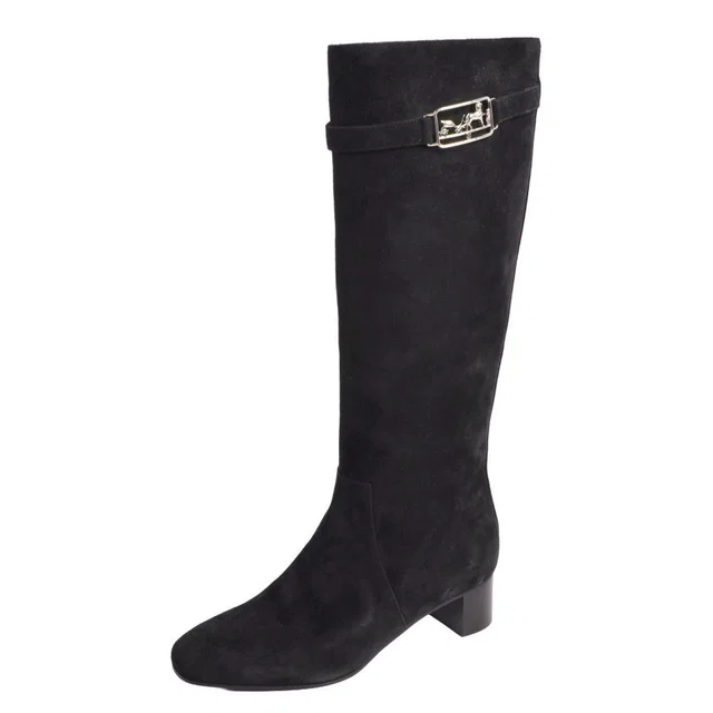 Hermès Boots Versailles Carriage Long in Suede from The Reluxe