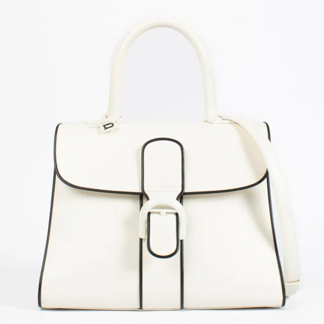 Delvaux Ivory/Black Brillant MM Illusion in Black Calfskin from Labellov