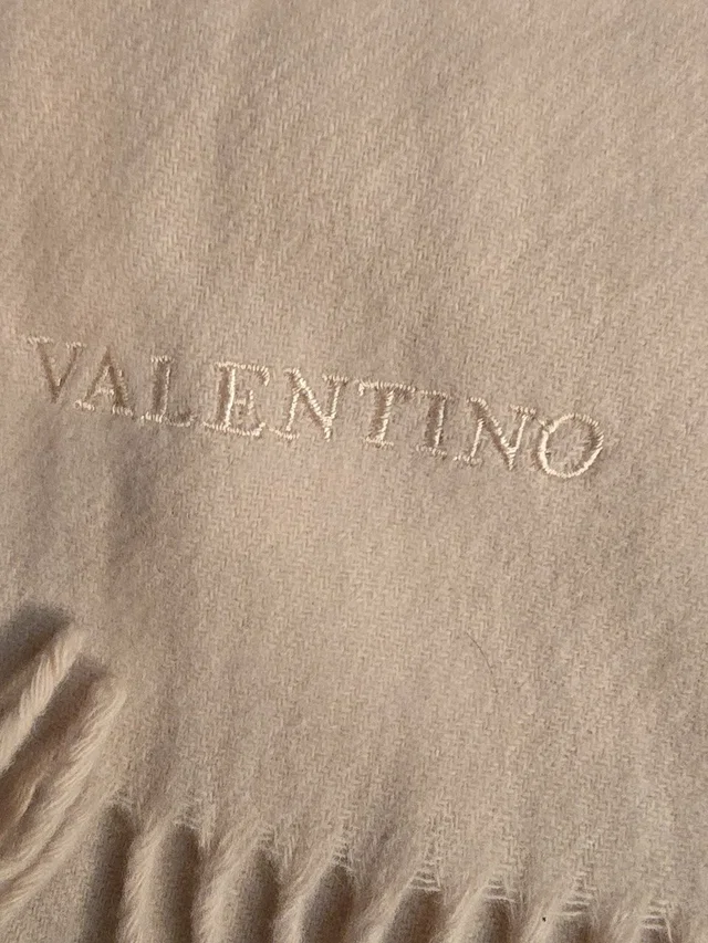 Valentino Garavani Beige Embroidered Logo Scarf in neutral|brown from Poshmark