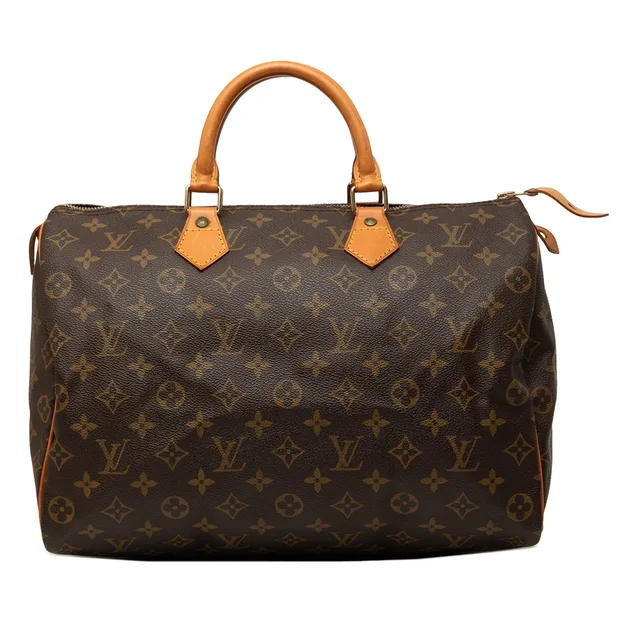 Brown Louis Vuitton Monogram Speedy 35 Boston Bag in Brown Coated canvas from Designer Revival
