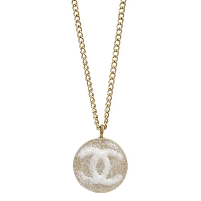 Chanel Medallion Gold Chain Pendant Necklace 03A in Gold from AMORE Vintage Tokyo