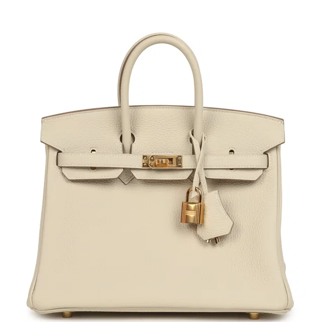 Hermès Birkin 25 Craie Togo Gold Hardware in White Togo leather from Madison Avenue Couture
