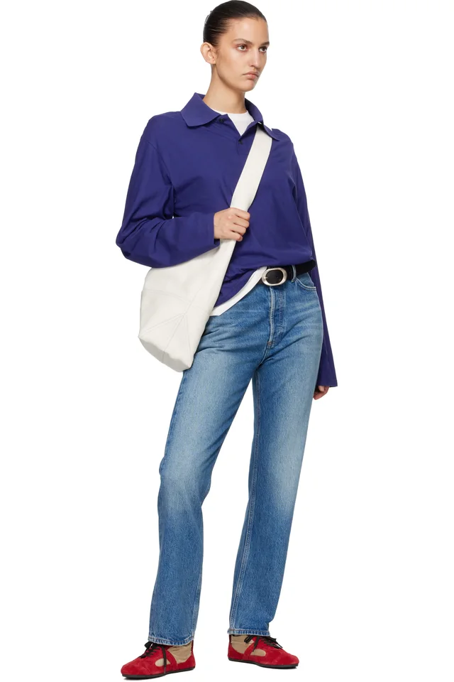 AMI Paris White Taurillon Leather Etienne Crossbody Bag, photo 4 of 4 from SSENSE