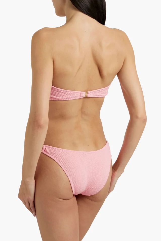 Melissa Odabash Tortola Embellished Seersucker Bikini Briefs in Pink, photo 3 of 4 from THE OUTNET