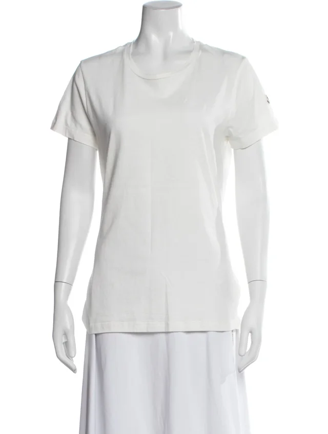 Moncler Crew Neck Short Sleeve T-Shirt in white from The RealReal