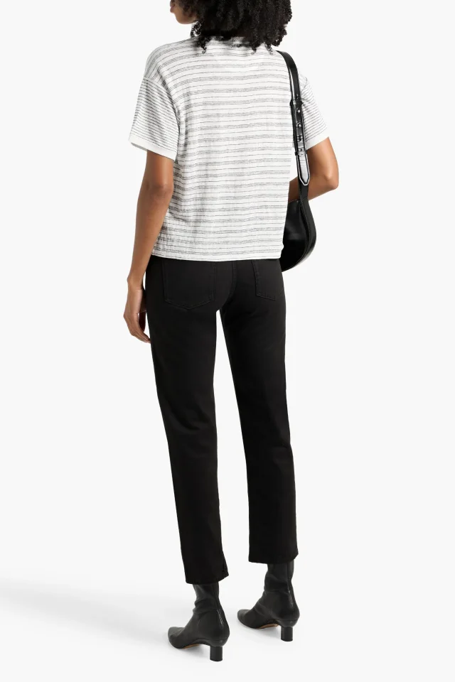 Frame Striped Linen-Jersey T-Shirt, photo 3 of 4 from THE OUTNET
