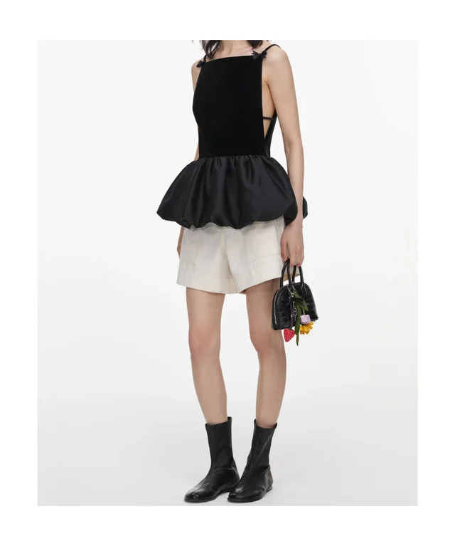 Self-Portrait Velvet top with a bubble hem, photo 3 of 5 from SENSER