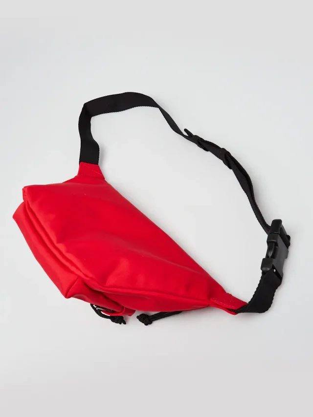 Balenciaga Red Recycled Nylon Logo Embroidered Wheel Belt Bag in Red Nylon from Yoogis, photo 4 of 13