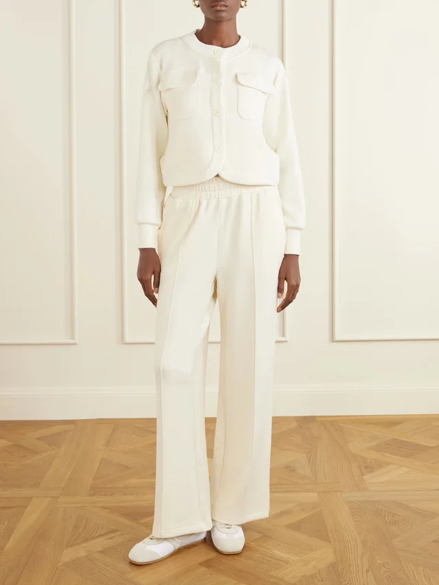 VARLEY Hartwell cropped DoubleSoft™ jersey cardigan in Beige, photo 2 of 2 from NET-A-PORTER (Canada)