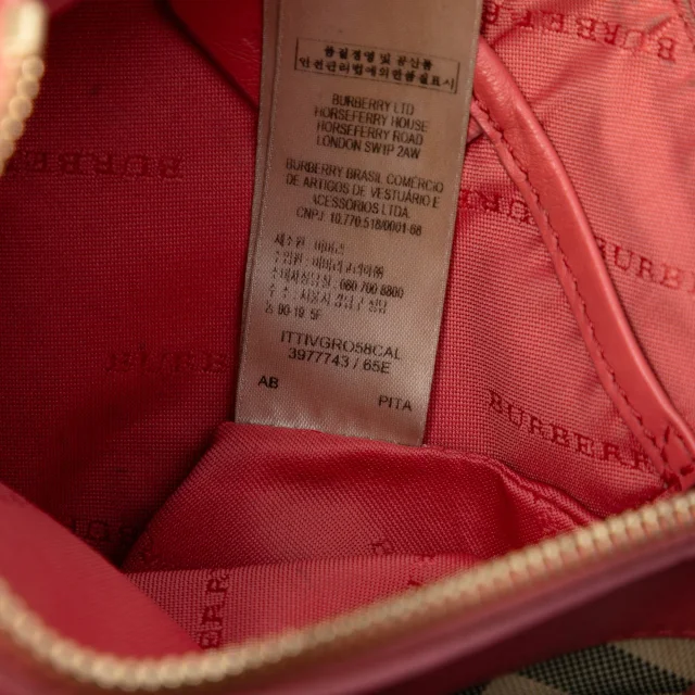 Beige Burberry Haymarket Check Nylon Peyton Clutch in Beige Nylon from Designer Revival, photo 5 of 7