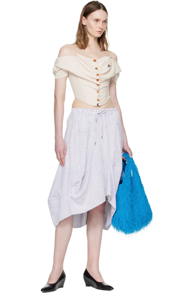 Vivienne Westwood Off-White Short Sleeve Bea Corset Cardigan Blouse, photo 4 of 4 from SSENSE