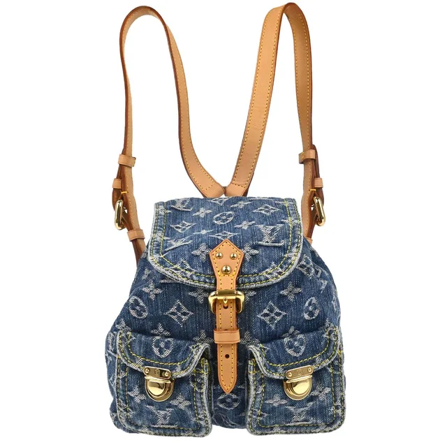 Louis Vuitton 2006 Blue Monogram Denim Sac a Dos PM Backpack M95057 in Blue Denim from AMORE Vintage Tokyo
