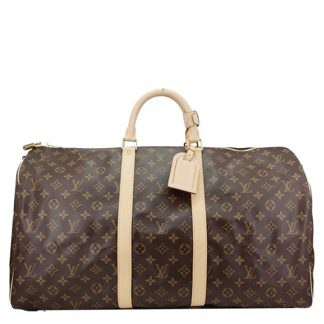 Louis Vuitton Keepall 55 Monogram Canvas Travel Bag Brown in Brown Coated canvas from Dallas Designer Handbags