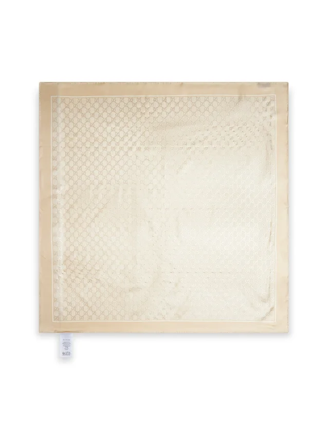 Gucci Silk Lamé Gg Scarf — Beige Scarfs in Beige Silk from HEWI, photo 3 of 3