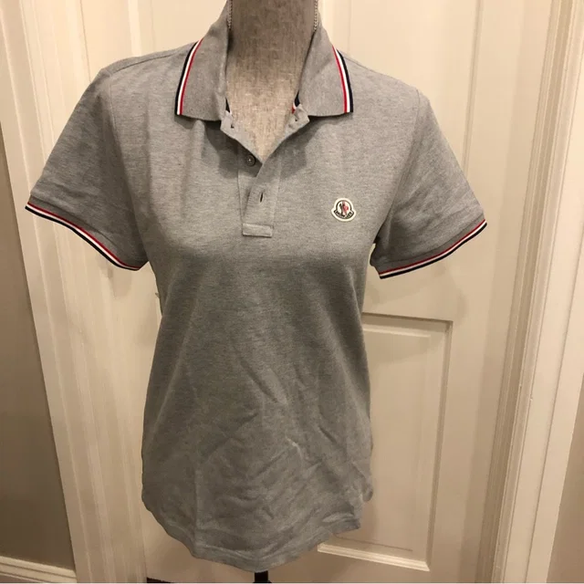 Moncler Classic Tipped Polo Shirt Gray in gray from Poshmark