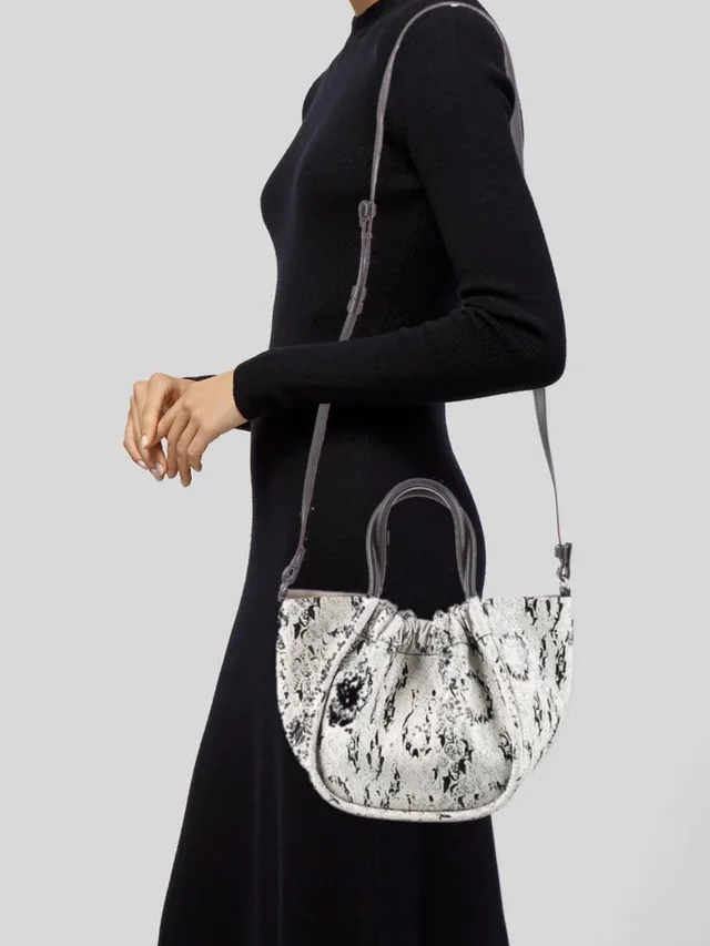 Proenza Schouler Small Ruched Tote Bag Black & White Python Print Leather in black|white Python from Poshmark