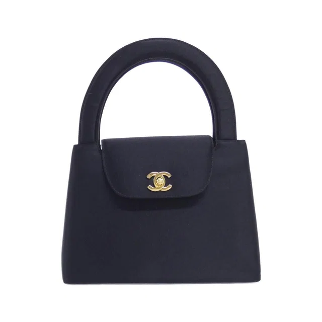 Chanel Vintage Bag Handbag Black in Black Satin from The Reluxe