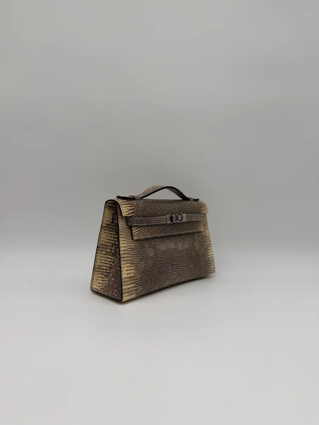 Hermès Kelly Pochette Ombre Lizard Ombre Palladium Hardware in Lizard from Luxury Promise, photo 4 of 10