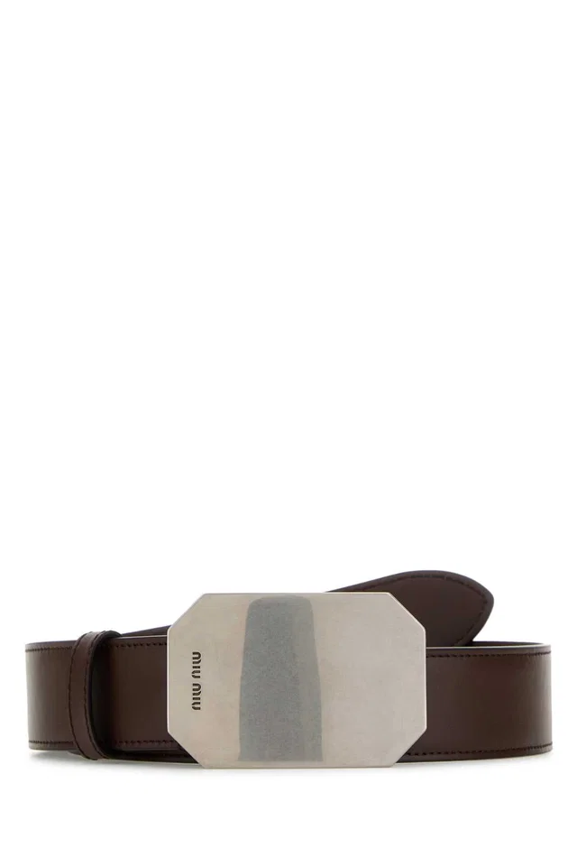 Miu Miu Belt — Brown in Brown Calfskin from HEWI