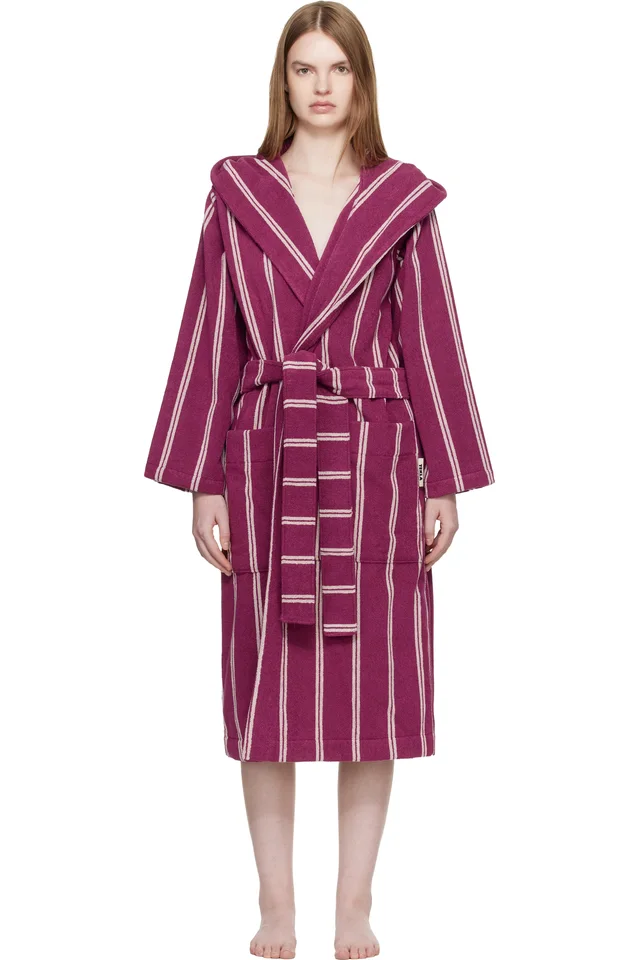 Tekla Purple Terry Hooded Bathrobe, image 1 of 1 from SSENSE