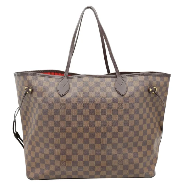 Louis Vuitton Neverfull GM Damier Ebene Shoulder Bag Brown in Brown Canvas from Dallas Designer Handbags