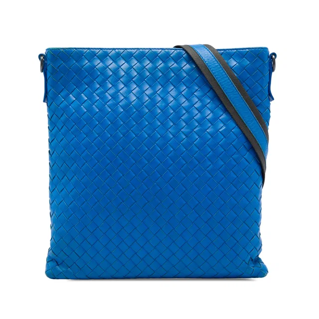 Blue Bottega Veneta Nappa Intrecciato VN Crossbody in Blue Nappa leather from Designer Revival