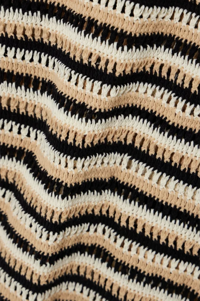 Faithfull The Brand Torcello Striped Crocheted Cotton Maxi Dress in Black, photo 4 of 4 from THE OUTNET
